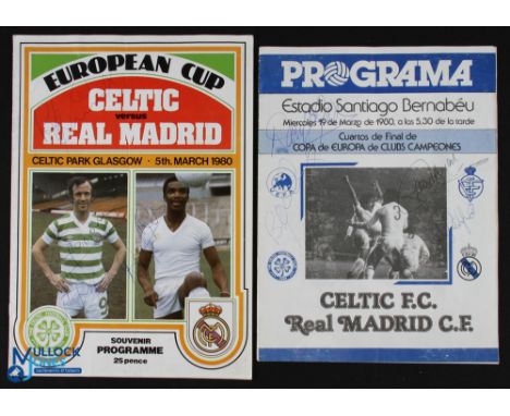 1979/1980 Real Madrid v Celtic European Cup quarter Final match programme at the Bernabeu 19 March 1980; reverse leg Celtic v