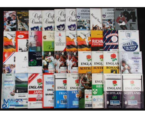 1980/90s English Rugby Programme etc Selection (40+): v Scotland 1993(2); v Ireland 1986 &amp; 94; v France 1989 &amp; 93; v 