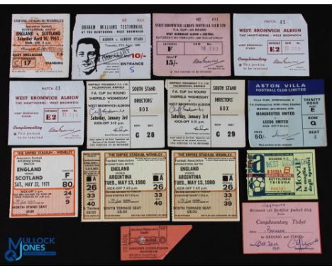 Selection of football tickets 1951/52 Gravesend &amp; Northfleet v Weymouth (signed by Cliff Edwards/manager), 1965 England v
