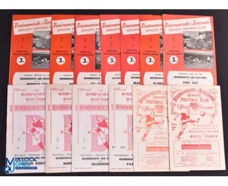 Selection of Bournemouth &amp; Boscombe home match programmes 1947/48 Notts. County, 1949/50 Northampton Town (FAC), 1951/52 
