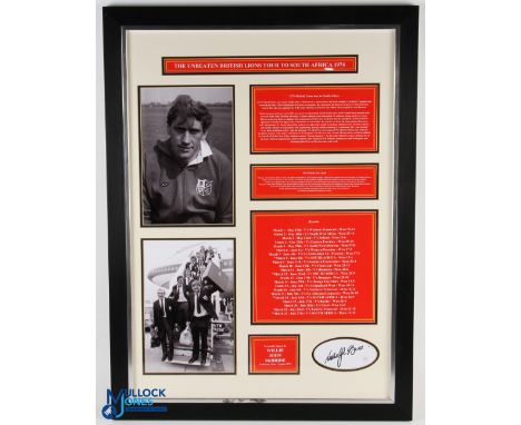 Large Framed W J McBride 1974 Lions Rugby Display: Lovely professionally-created ltd ed display ideal for home, club or offic