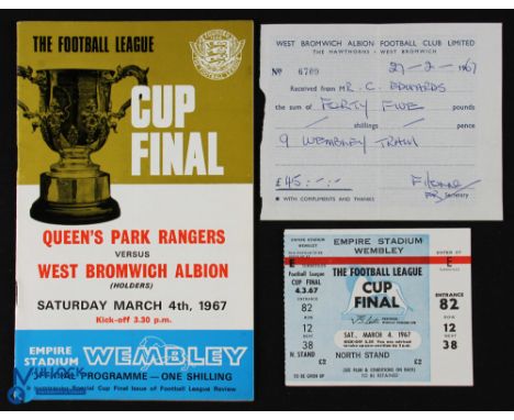 1967 Football League Cup Final (1st at Wembley) WBA v QPR match programme (including special Cup Final issue of the Football 