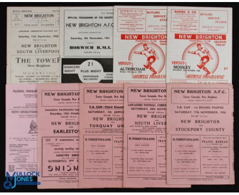 Selection of New Brighton home match programmes 1956/57 Stockport County (FAC), South Liverpool (Lancs. Combination), Torquay
