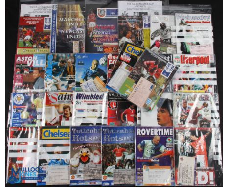 1998/99 Treble season Manchester Utd complete away league programmes to include Aston Villa + ticket, Coventry City + ticket,