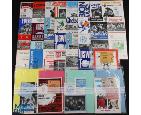 1969/70 Manchester Utd complete season of league aways including Spurs (March-postponed) (22), FLC Derby County + ticket, Bur