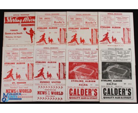 Selection of Stirling Albion home match programmes 1950/51 Queen of the South (SLC), 1955/56 Rangers, 1956/57 Arbroath, 1958/