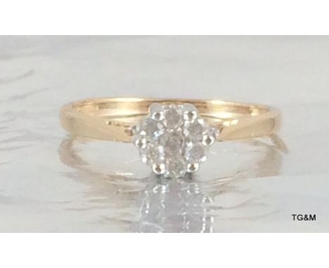 9ct Gold ladies diamond hallmarked 0.25ct ring size M