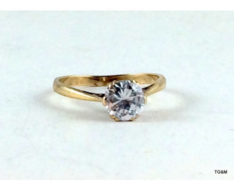 9ct gold ladies solitaire ring size k