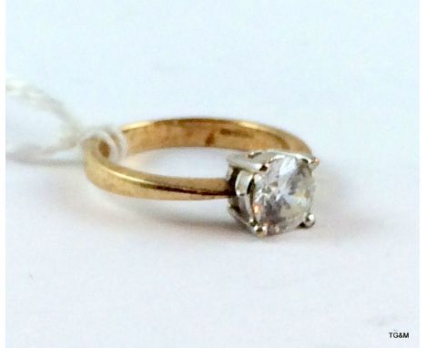 9ct gold ladies solitaire ring size m