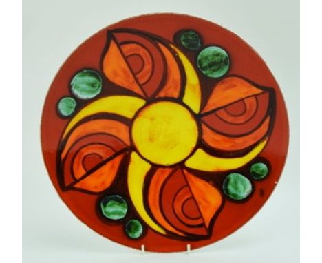 A Poole Pottery Delphis Charger. 35cm diameter