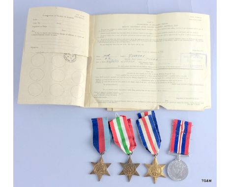 A WW2 Soldiers Release Book named to 288901 Driver SG Moon of the Royal Army Service Corps with his military medal group of f