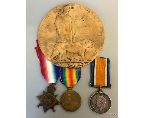 A WW1 Memorial Plaque named to William John Price and an associated WW1 medal trio named to T31918 Driver P Price of the Army