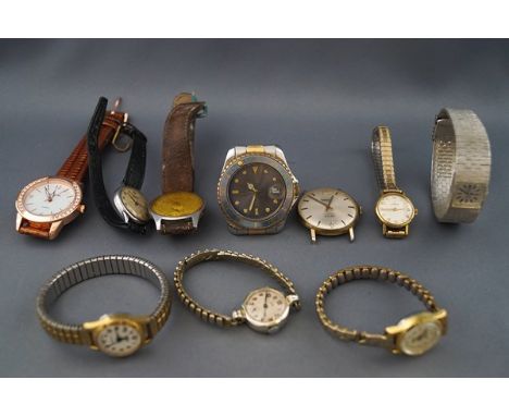 Ten various vintage wristwatches including gentleman's examples by Limit & Pierre Cardin, and lady's examples by Omega, Smith