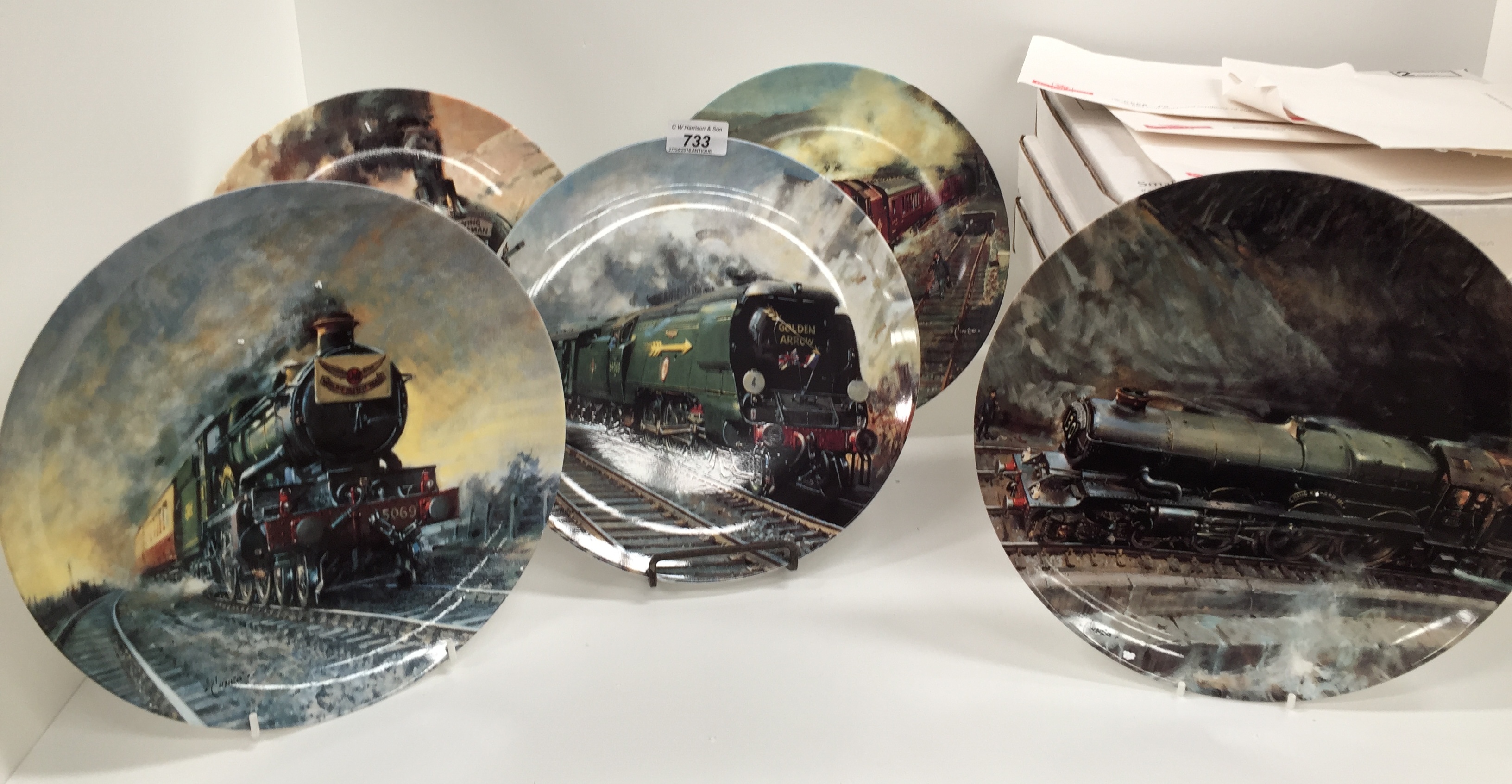 A set of five 'The Royal Mail Collection' famous trains collector's plates by Wedgwood designed b
