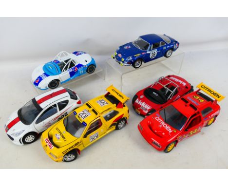 Solido - Anson - 6 x unboxed French cars in 1:18 scale including Renault Sport Spider, Alpine A110 and Citroen ZX Rallye Raid