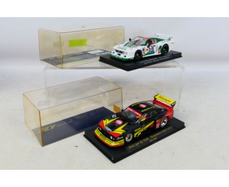 Fly - 2 x boxed slot cars in 1:32 scale, Ford Capri RS Turbo Hockenheim 1978 # A144 and Lancia Beta Montecarlo Giro D'Italia 