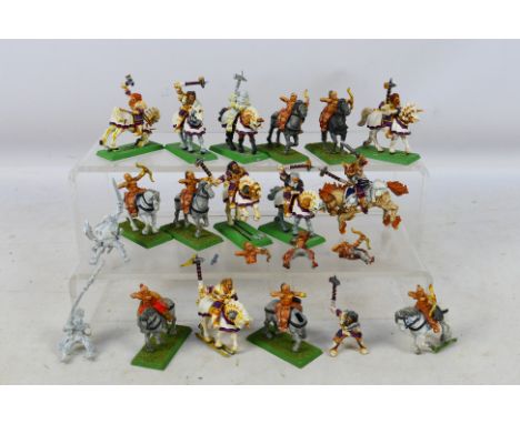 Warhammer - Games Workshop - Citadel - A group of 15 painted plastic and metal Warhammer Empire Kislev Horse Archers, and Kni