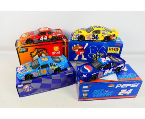 Revell - Action Models - 4 x boxed limited edition Stock Cars in 1:18 scale including Pontiac Grand Prix in M&Ms livery, Chev