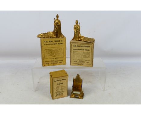 Britains - 3 x boxed items, H.M. Queen Elizabeth in Coronation Robes # 1505, H.M. King George VI in Coronation Robes # 1472 a