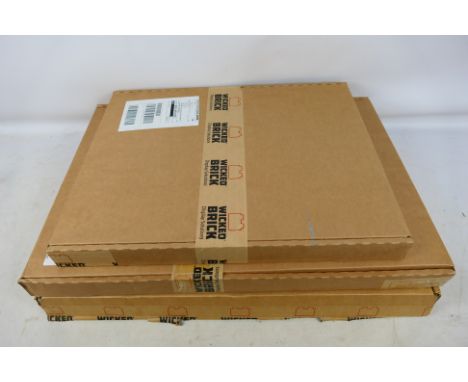 Lego - Three boxed Lego display cases from Wicked Brick. The cases are designed for sets Jurassic World Dinosaur Fossil; T-Re