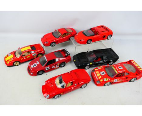 Bburago - Maisto - Polistil - Guiloy - 6 x unboxed Ferrari models in 1:18 scale including 550 Maranello, 288 GTO, Mythos, 308