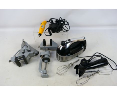 Powerfix - Rota-Craft - Model making tools and equipment including vice clamps, a mixer and a rotary tool. They show signs of
