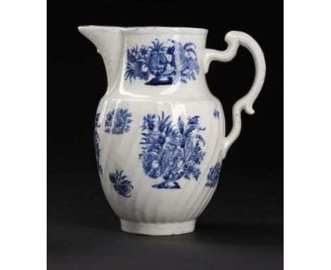 A COALPORT BLUE AND WHITE JUG, JOHN ROSE & CO, 1796-C1800 22cm h Provenance: M Wright. Literature: 1989, illustrated p94; 201