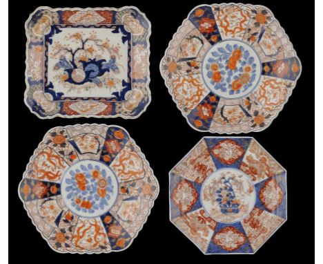 TWO AND A PAIR OF JAPANESE IMARI DISHES, MEIJI the pair 33cm w ++Some slight wear to gilding but not damaged or restored. The