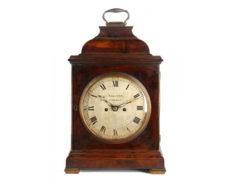 A GEORGE III MAHOGANY BRACKET CLOCK BY RICHARD WEBSTER, LONDON, C1780 the silvered dial inscribed WEBSTER LONDON, having twin