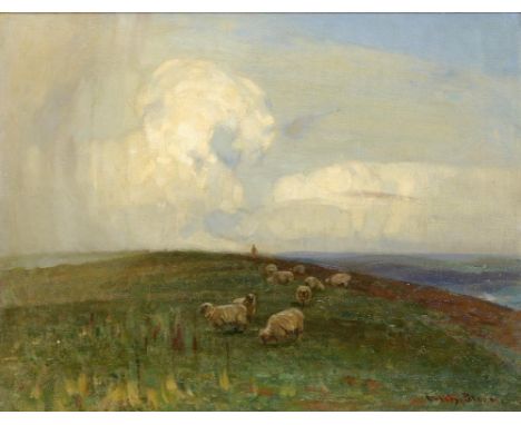 SIR JOHN ALFRED ARNESBY BROWN, RA, RBA (1866-1955) STUDY FOR THE CREST OF THE HILL signed, signed again and inscribed Study f