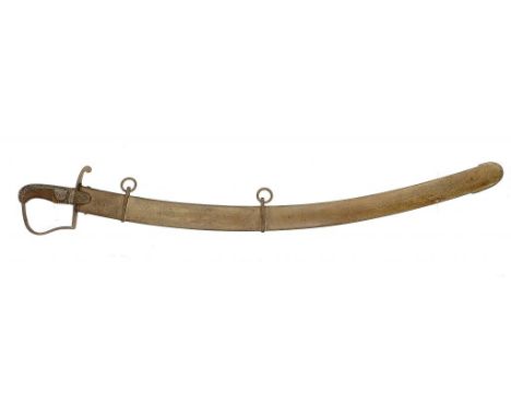 A 1796 PATTERN LIGHT CAVALRY OFFICER'S SWORD AND SCABBARD BY OSBORN & GUNBY cutler's stamp to blade, blade 83cm l (measured s