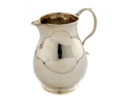 A GEORGE II SILVER CREAM JUG 8cm h the underside with contemporary scratched initials E.C/R.R and date 1729, maker's mark ill