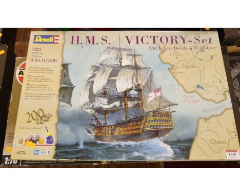 An Airfix/Revell 1/76 scale and 1225 scale group of two model kit sets to include HMS Victory 2000 Years Battle of Trafalgar,