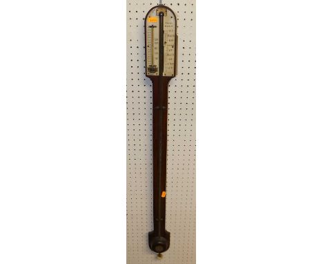 A 19th century mahogany stick barometer, by Bentley of Margate, with applied ivory upper scale, height 93.5cmIvory submission