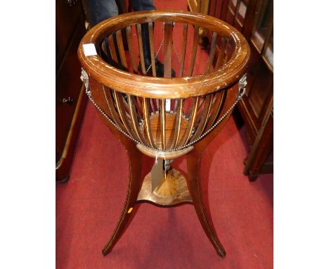 A mahogany and gilt metal mounted planter, h.83cm One slatted upright missing. 