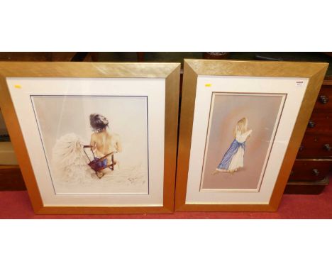 Kay Boyce (contemporary) - Romany, off-set lithograph, numbered 70/500 and signed, 52 x 29cm; together with a companion by th
