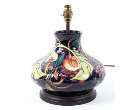 Large Queens Choice squat Moorcroft table lamp 49cm high.