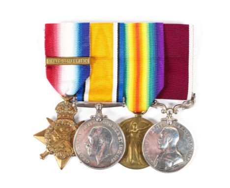 A group of Four WW1 medals presented to Pte 6264 R RYMELL Somerset Light Infantry, 1914-1918 War Medal, 1914-1918 Victory Med