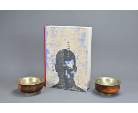 SUNIL PADWAL (b.1968 MUMBAI, INDIA) - THE BOOK. A carved piece of wood in the form of a book, painted with figure of a man; T