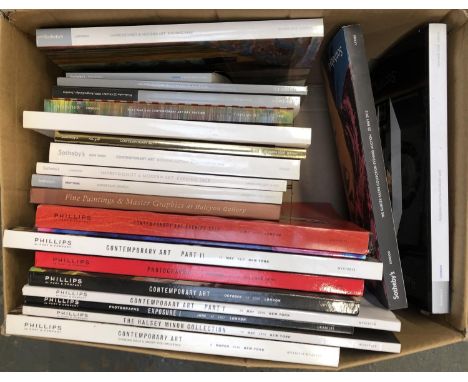 RECENT AUCTION CATALOGUES: Sotheby's &amp; Christie's catalogues in two large boxes. Very much Contemporary and Modern Art in