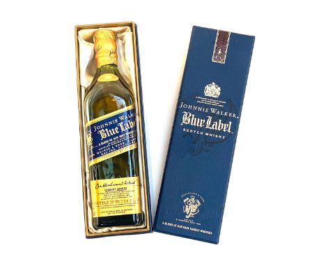 A boxed bottle of Johnnie Walker Blue Label Scotch Whisky 20cl, bottle no. P024627JW 