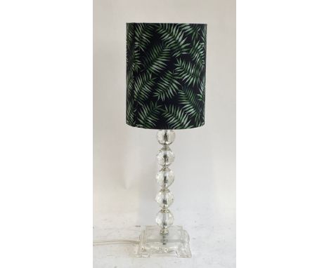 A modern lucite lamp with fern shade, 58cmH 