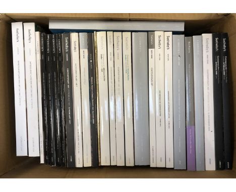 RECENT AUCTION CATALOGUES: Sotheby's &amp; Christie's catalogues in two large boxes. Very much Contemporary and Modern Art in