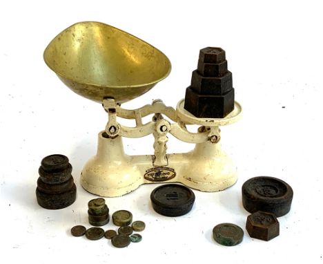 A set of Thornton &amp; Co. Viking kitchen scales, with an assortment of weights 