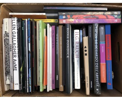 EXHIBITION CATALOGUES: two boxes of contemporary art exhibition catalogues. All in at least VG condition. Owned by a renwoned