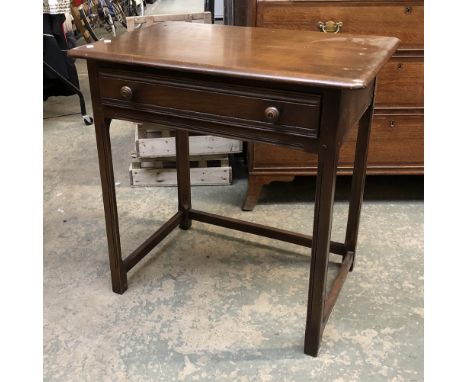 An Ercol elm side table, with single drawer, on moulded legs, 76x51x75cmH 