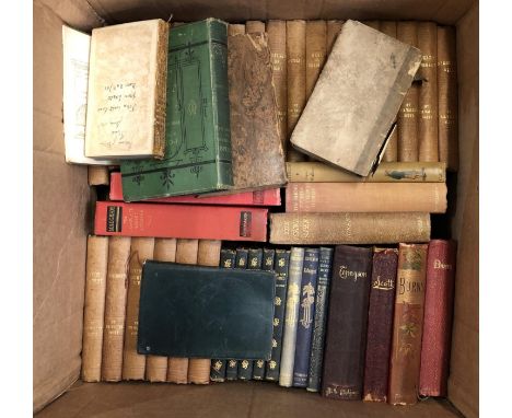 BOOKS VINTAGE LITERATURE: A long run of nicely cloth bound smallish Walter Scotts (decorate a shelf?) with a few nice soft le