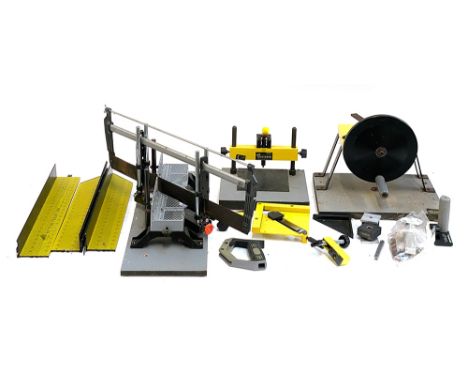 A quantity of picture framing equipment: to include a Logan model F200-1 sander, Logan F300-1 studio joiner, Logan F200-2 Pro