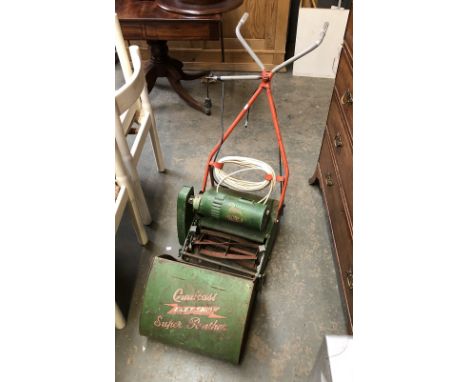 A vintage Qualcast Electric Self propelling dual drive super panther lawn mower 