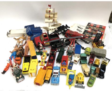 A quantity of die cast and other vehicles to include Dinky, Corgi, Tonka, Matchbox, Lone Star, Majorette, etc 